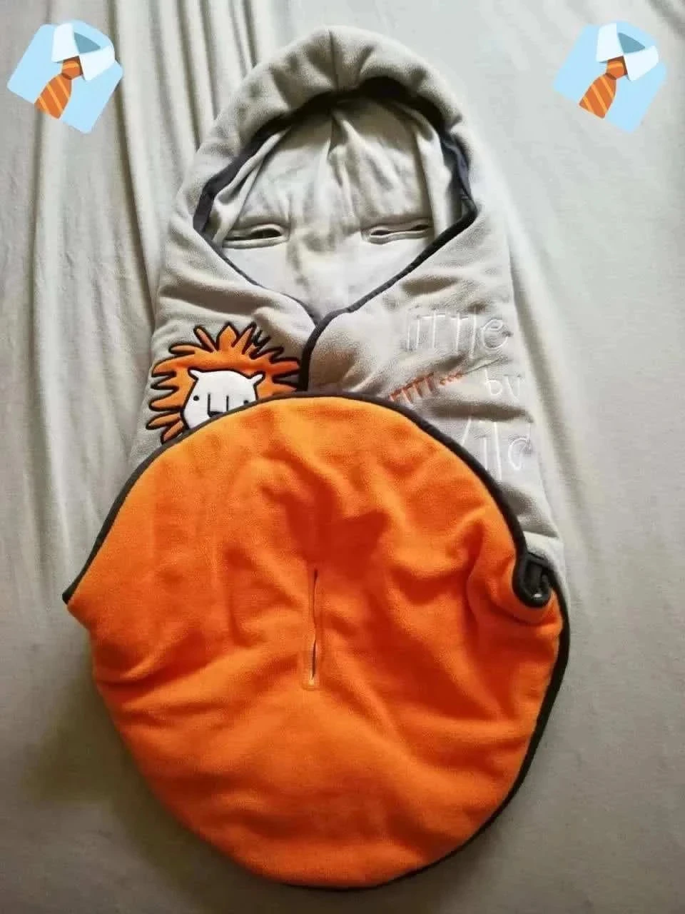 Almofada térmica para bebê inverno cinza/laranja Tamanho único Bom estado - conforto carrinho quente – photo 2